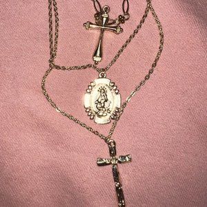 3 tier cross necklace